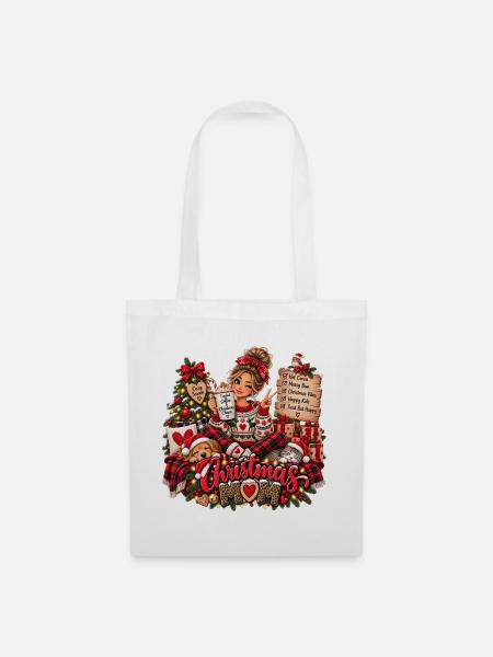 Weihnachtsmama Kuschelzeit Design - Stoffbeutel - Weiß