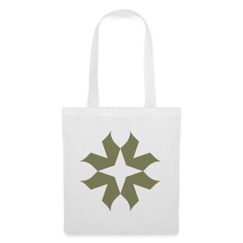 Olive Star Mandala - Stoffbeutel - Weiß - Vorne
