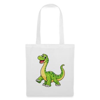 Fröhlicher Grüner Dino Cartoon - Stoffbeutel - Weiß - Vorne
