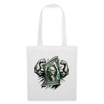 Starker Dollar Bill Muskel-Hustle - Stoffbeutel - Weiß - Vorne