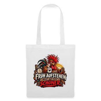 Früh aufstehen. - Stoffbeutel - Weiß - Vorne