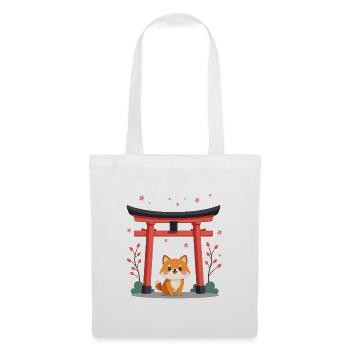 Cute Shiba Dog Cherry Blossom - Stoffbeutel - Weiß - Vorne