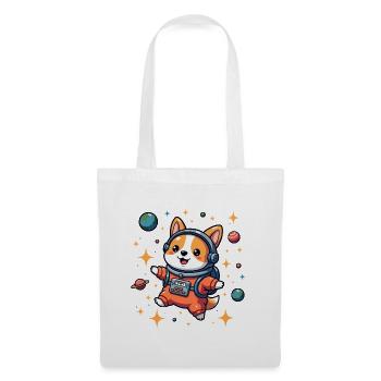 Cute Space Astronaut Corgi Dog Design - Stoffbeutel - Weiß - Vorne