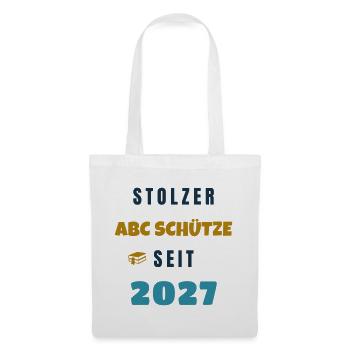Stolzer ABC Schütze seit 2027 Einschulung - Stoffbeutel - Weiß - Vorne
