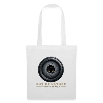 Shy by Nature – Lustige Fotografie Katzendesign - Stoffbeutel - Weiß - Vorne