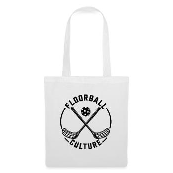 Floorball Kreuzende Schläger Silhouette - Stoffbeutel - Weiß - Vorne