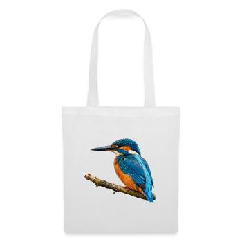 Eisvogel Aquarell - Stoffbeutel - Weiß - Vorne