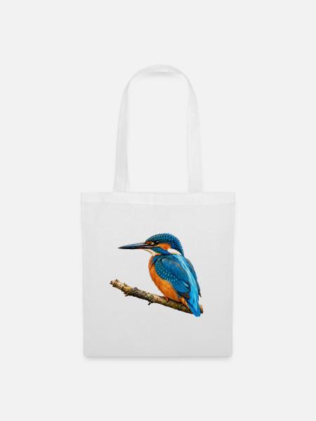 Eisvogel Aquarell - Stoffbeutel - Weiß