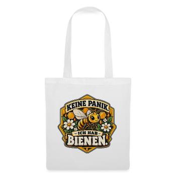 Keine Panik. Ich hab Bienen. Imker Geschenk - Stoffbeutel - Weiß - Vorne