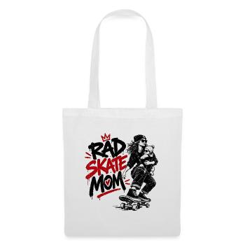Skateboarding Mom with Baby - Skater Mama mit Baby - Stoffbeutel - Weiß - Vorne