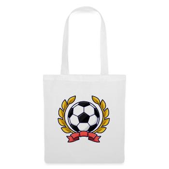 Fußball mit goldenem Lorbeerkranz - Stoffbeutel - Weiß - Vorne