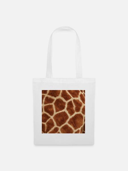 Giraffenmotiv mit geflecktem Fell - Stoffbeutel - Weiß
