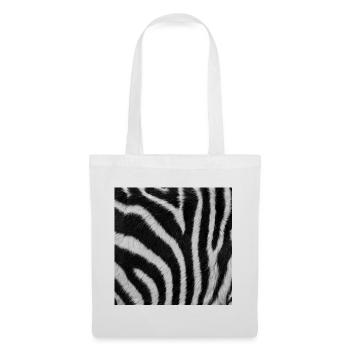 Minimalistisches Schwarz-Weiß-Zebra - Stoffbeutel - Weiß - Vorne