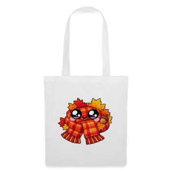Kawaii-Herbstkaroschal - Stoffbeutel - Weiß - Vorne