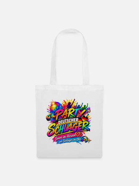 Deutscher Schlager , Schlager Party - Stoffbeutel - Weiß