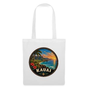 Kauai Hawaii Insel Urlaub Sunset Vintage - Stoffbeutel - Weiß - Vorne