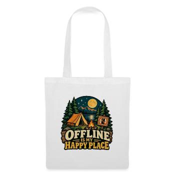 Offline is my Happy Place – Camping & Digital Deto - Stoffbeutel - Weiß - Vorne