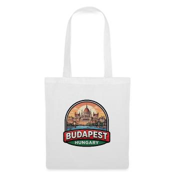 Budapest-Ungarn-Reiseabzeichen Parlamentsgeschenk - Stoffbeutel - Weiß - Vorne