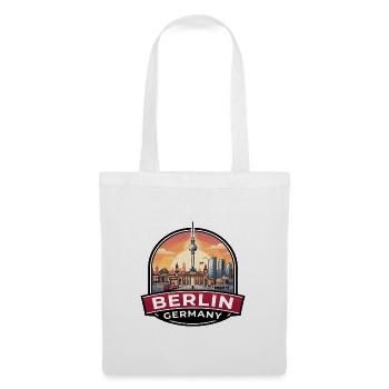 Berlin, Deutschland Reiseabzeichen Brandenburger Tor Geschenk - Stoffbeutel - Weiß - Vorne