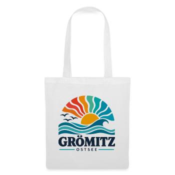 Grömitz - Ostsee - Deutschland - Riesenrad - Stoffbeutel - Weiß - Vorne