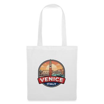 Venedig Italien Reiseabzeichen Rialto Gondel Geschenk - Stoffbeutel - Weiß - Vorne