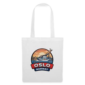 Oslo Norwegen Reiseabzeichen Opernhaus Fjord Geschenk - Stoffbeutel - Weiß - Vorne