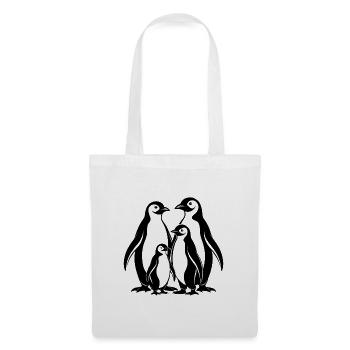 Pinguin-Familie - Stoffbeutel - Weiß - Vorne