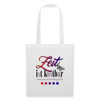 Zeit ist kostbar - Stoffbeutel - Weiß - Vorne
