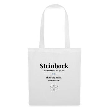 Steinbock Sternzeichen – ehrgeizig & ruhig - Stoffbeutel - Weiß - Vorne