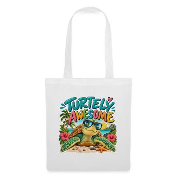 Turtely Awesome Beach Turtle - Stoffbeutel - Weiß - Vorne