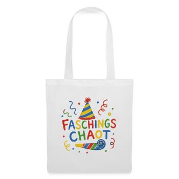 Faschings Chaot Karneval Kinder Party Spruch Shirt - Stoffbeutel - Weiß - Vorne