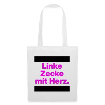 LINKE ZECKE MIT HERZ PINKES STATEMENT GEGEN RECHTS - Stoffbeutel - Weiß - Vorne