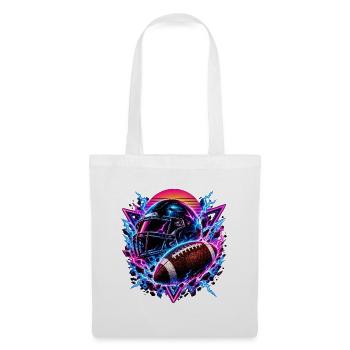 Neon Football Helm Synthwave - Stoffbeutel - Weiß - Vorne
