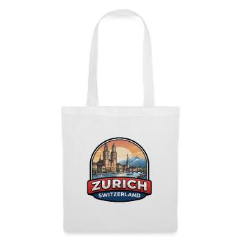 Zürich Schweiz Reiseabzeichen Alps Lake Geschenk - Stoffbeutel - Weiß - Vorne