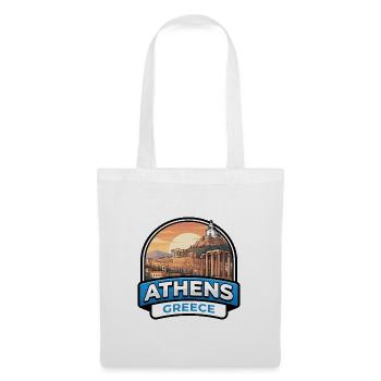 Athen Griechenland Reiseabzeichen Akropolis Parthenon - Stoffbeutel - Weiß - Vorne