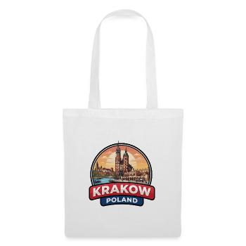 Krakau Polen Reiseabzeichen Wawel-Schlossgeschenk - Stoffbeutel - Weiß - Vorne