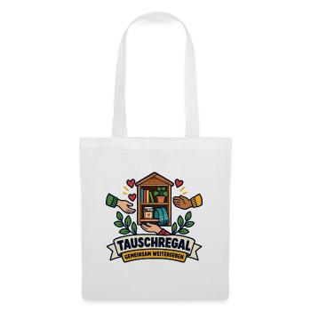 Tauschregal – Gemeinsam weitergeben - Stoffbeutel - Weiß - Vorne