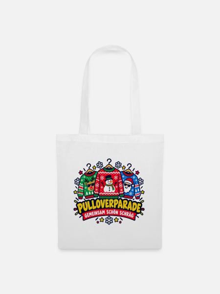 Pulloverparade – Gemeinsam schön schräg - Stoffbeutel - Weiß