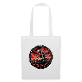 Nightmare Ghost Skateboarder Eingerahmt Circular Dark - Stoffbeutel - Weiß - Vorne