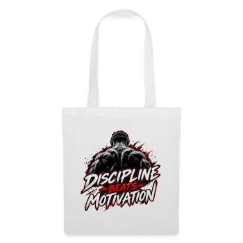 Disziplin Beats Motivation - Stoffbeutel - Weiß - Vorne