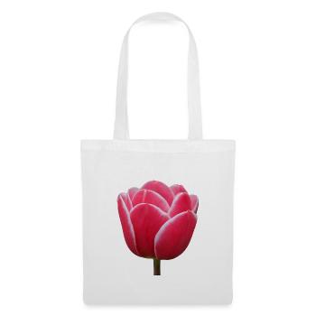 Rosa Tulpenblüte - Stoffbeutel - Weiß - Vorne