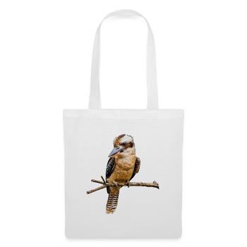 Lachender Hans Kookaburra Vogel Vektor Grafik - Stoffbeutel - Weiß - Vorne
