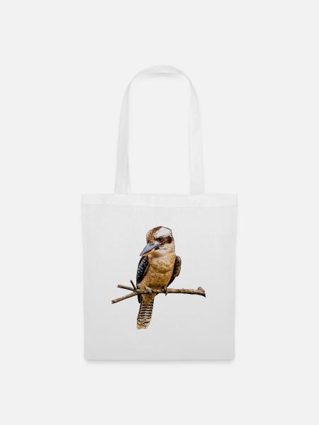 Lachender Hans Kookaburra Vogel Vektor Grafik - Stoffbeutel - Weiß