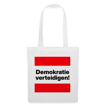 DEMOKRATIE VERTEIDIGEN KLARES STATEMENT GEGEN AFD - Stoffbeutel - Weiß - Vorne