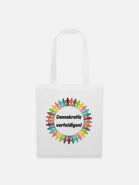 DEMOKRATIE VERTEIDIGEN REGENBOGEN STATEMENT, NOAFD - Stoffbeutel - Weiß