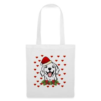 Weihnachtsmann Weihnachten Hunde - Stoffbeutel - Weiß - Vorne