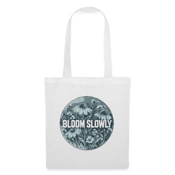 Bloom Slowly Blumenring Design - Stoffbeutel - Weiß - Vorne