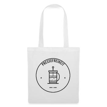 Pressefreiheit – French Press Kaffee - Stoffbeutel - Weiß - Vorne