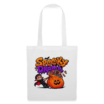 Unheimliches Drama Kleiner Vampir und Halloween-Süßigkeiten. - Stoffbeutel - Weiß - Vorne