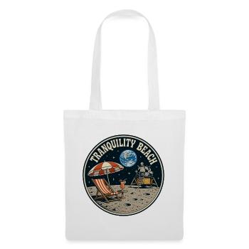 Tranquility Beach - Mondlandung Grafik - Stoffbeutel - Weiß - Vorne